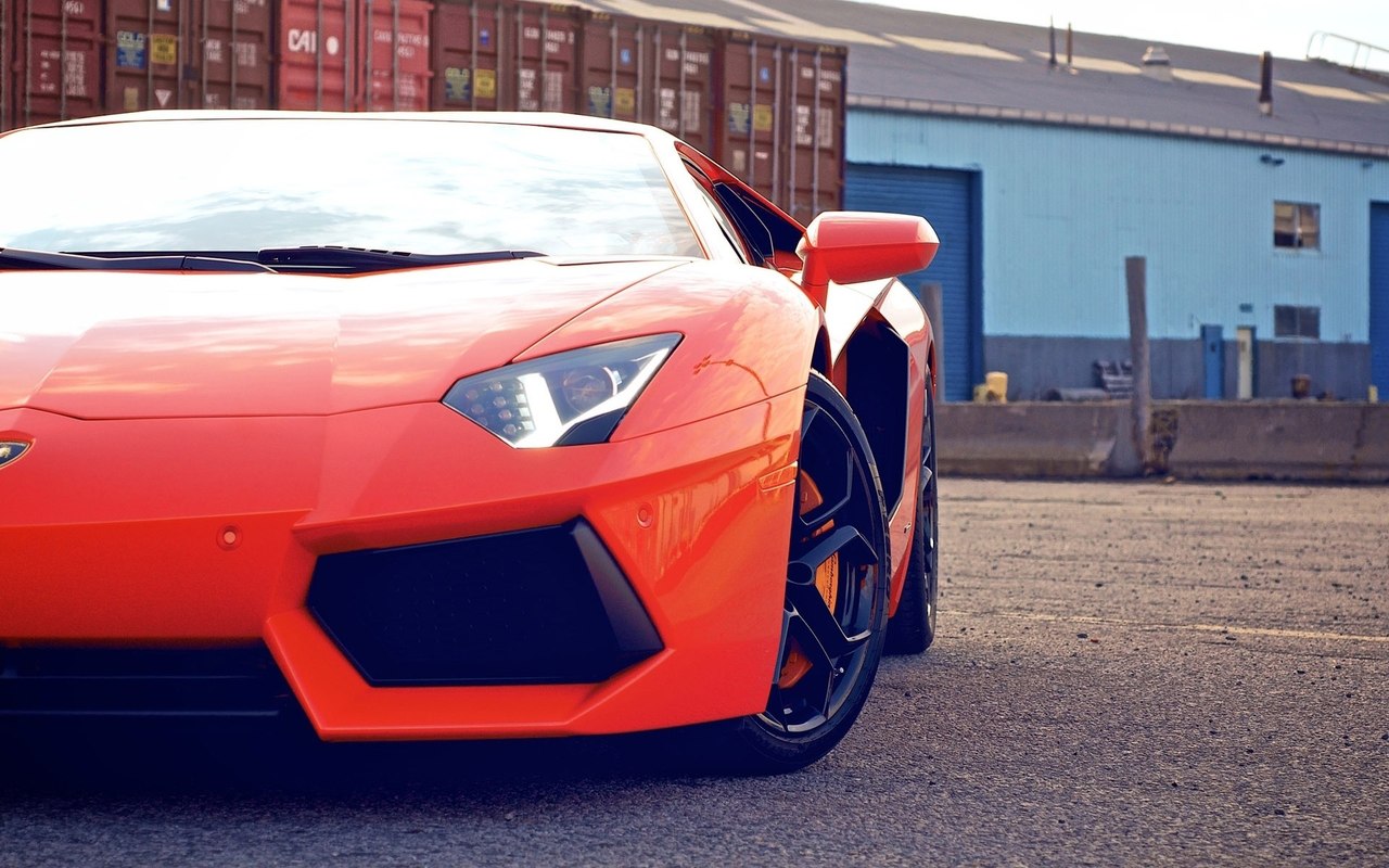 авто,машина,Lamborghini, оранжевый