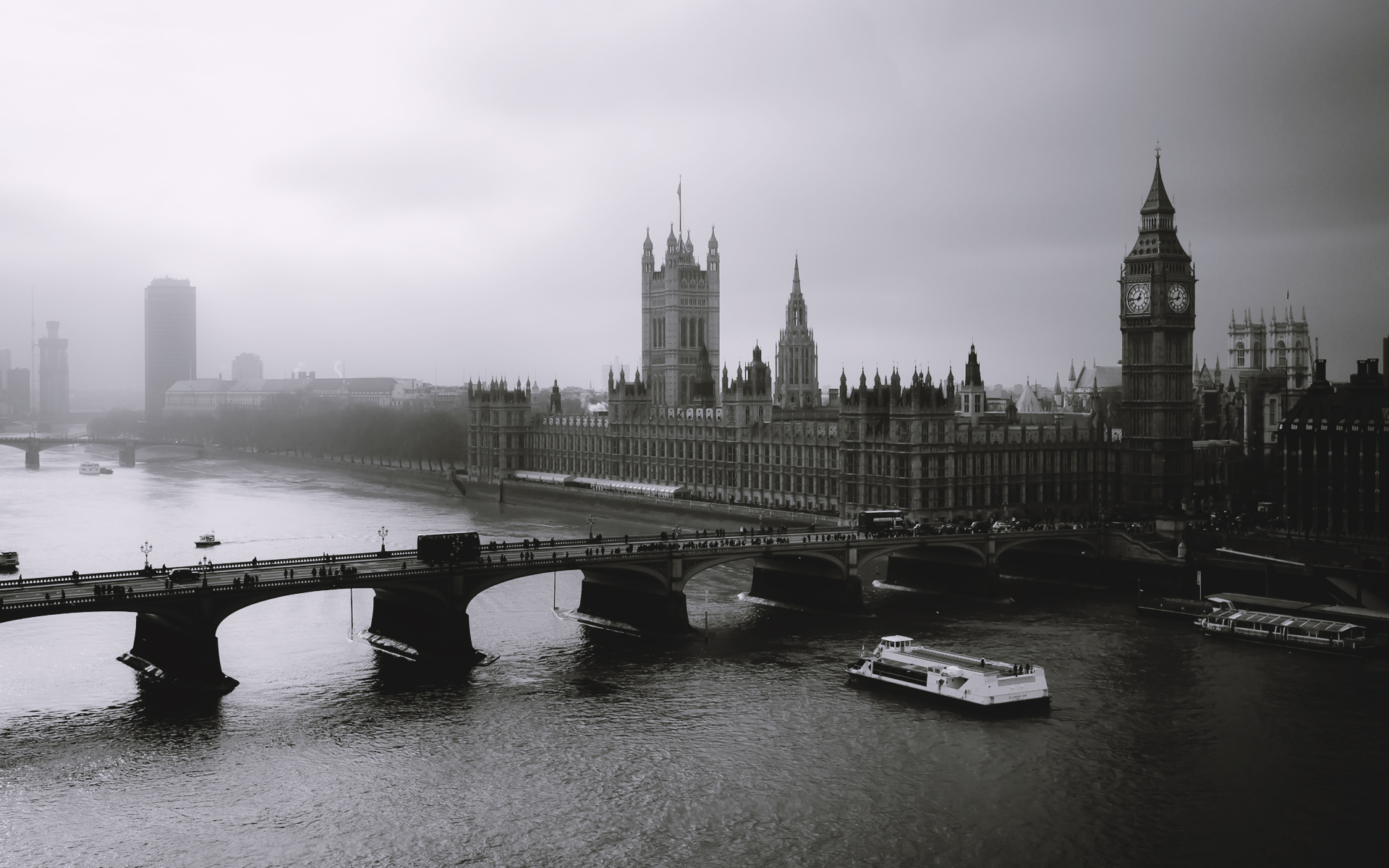 london, лондон, туман,город,черно-белая,здания